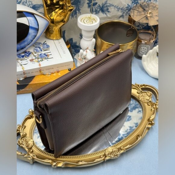 🆕 OROTON 🧿 NWOT Margot Crossbody, Brown Bear Pebble Leather - Picture 6 of 16